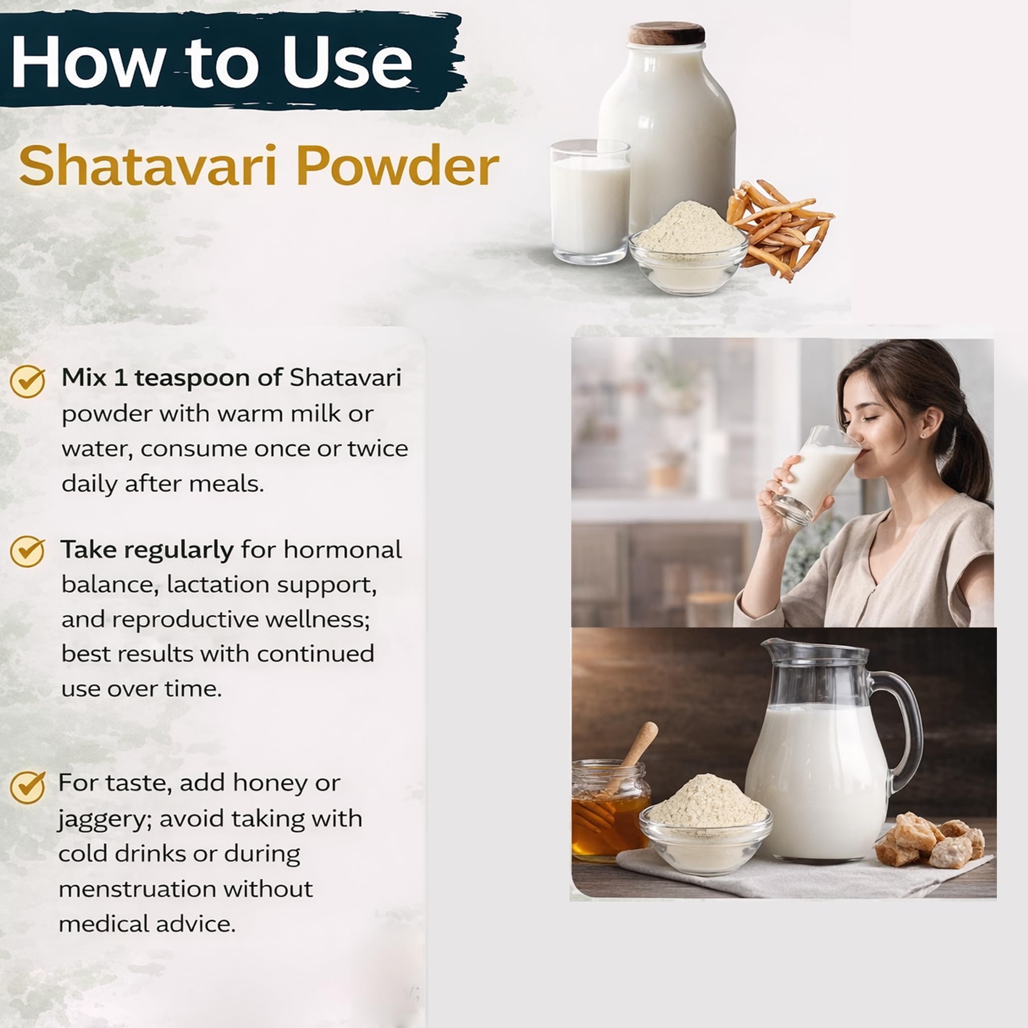 MedicoExperts Yellow Shatavari Powder Organic | Helps Balance Women's Hormones & Reproductive Health | Supports Energy & Vitality | No Preservatives - (100gm) 3