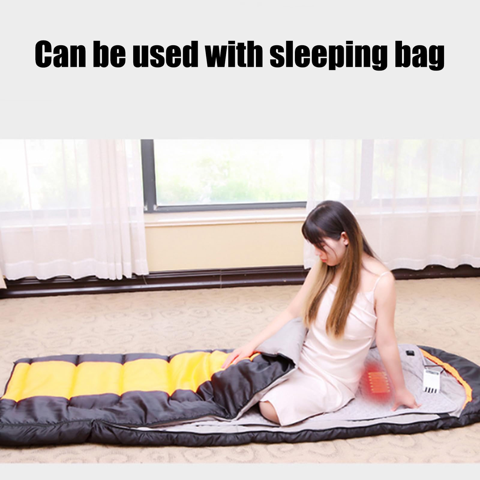 Tapis de couchage chauffant USB pour l'extérieur, sac de couchage chauffant pour la maison, le bureau, la voiture, le camping, la pêche