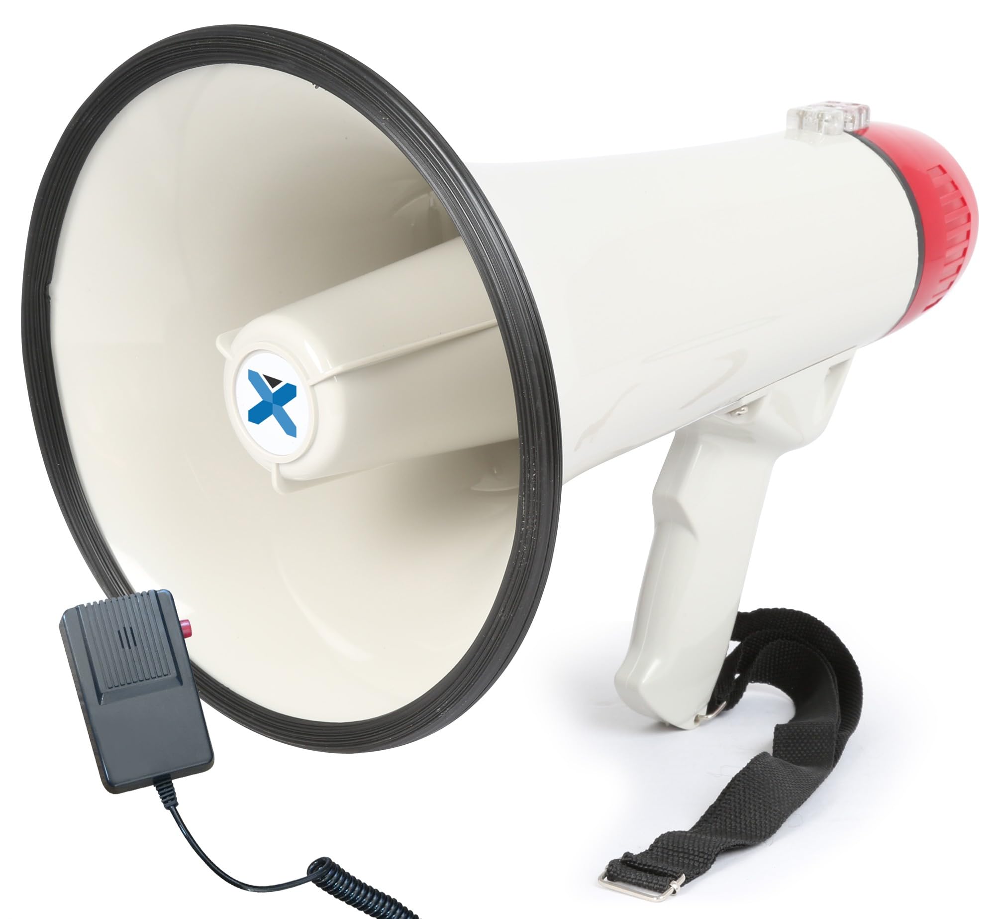 VONYX MEG040 Kit Mégaphone Transportable 40W - avec 6 Piles Type D 1,5V, Plug and Play, Portée jusqu'à 1 km, Bandoulière, Idéal pour Les Déplacements en Manifestations ou Matchs