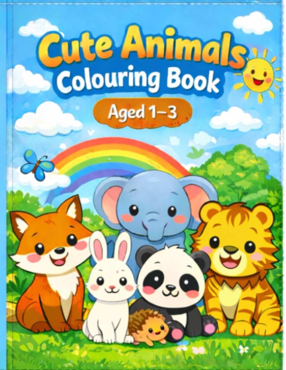 Cute Animals Colouring Book Ages 1–3: Simple and Fun Animal Coloring Pages with Big Shapes