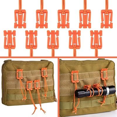 IronSeals 10 Pack Tactical Gear Clip Molle Web Dominators for Outdoor Hydration Tube Backpack Straps Management