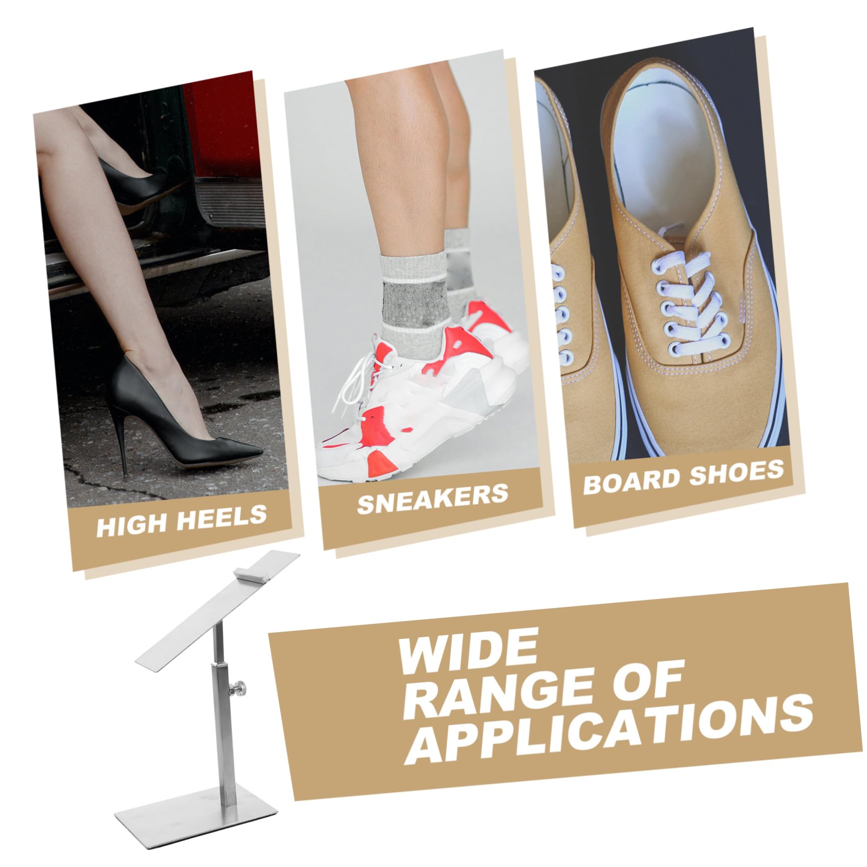 HOOTNEE Classic Shape Shoe Display Adjustable Height Strong Support for Retail