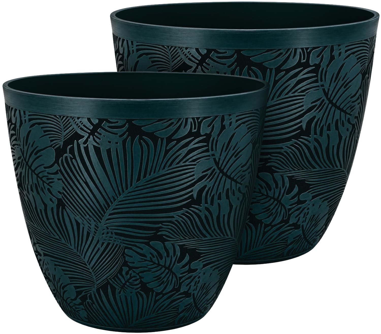 SG Traders Montsera Plant Pots Outdoor - 40cm Plastic Garden Planters Outdoor Flower Pots with Drainage Holes Enhance the Outside Space with Elegant Plant Pot for Home & Garden Decor (Pack of 2)