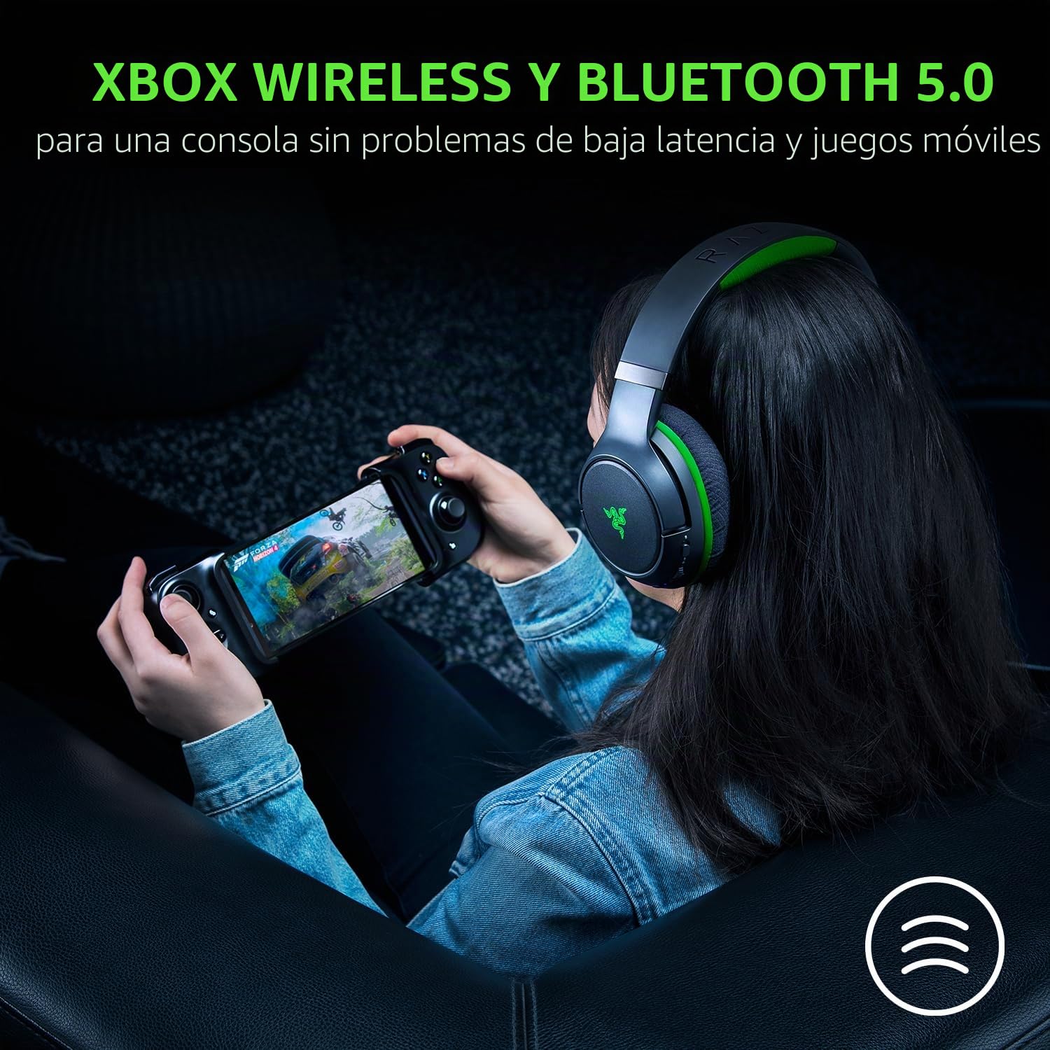Razer Kaira Pro - Auriculares Wireless para Juegos de Móvil de Xbox y de Xbox Series X (Diafragmas de Titanio de 50 mm Triforce, Micrófono supercardioide HyperClear, Micrófono Móvil) Negro-Verde
