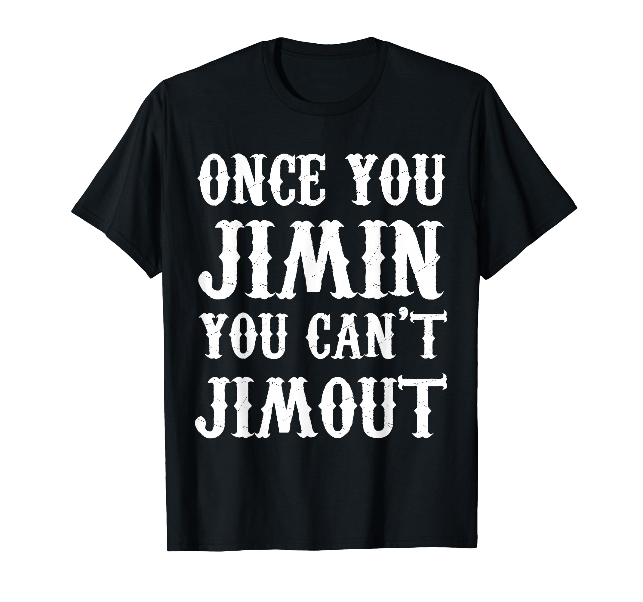 Amazon | 一度ジミンしたら、ジミンアウトはできない Tシャツ | T