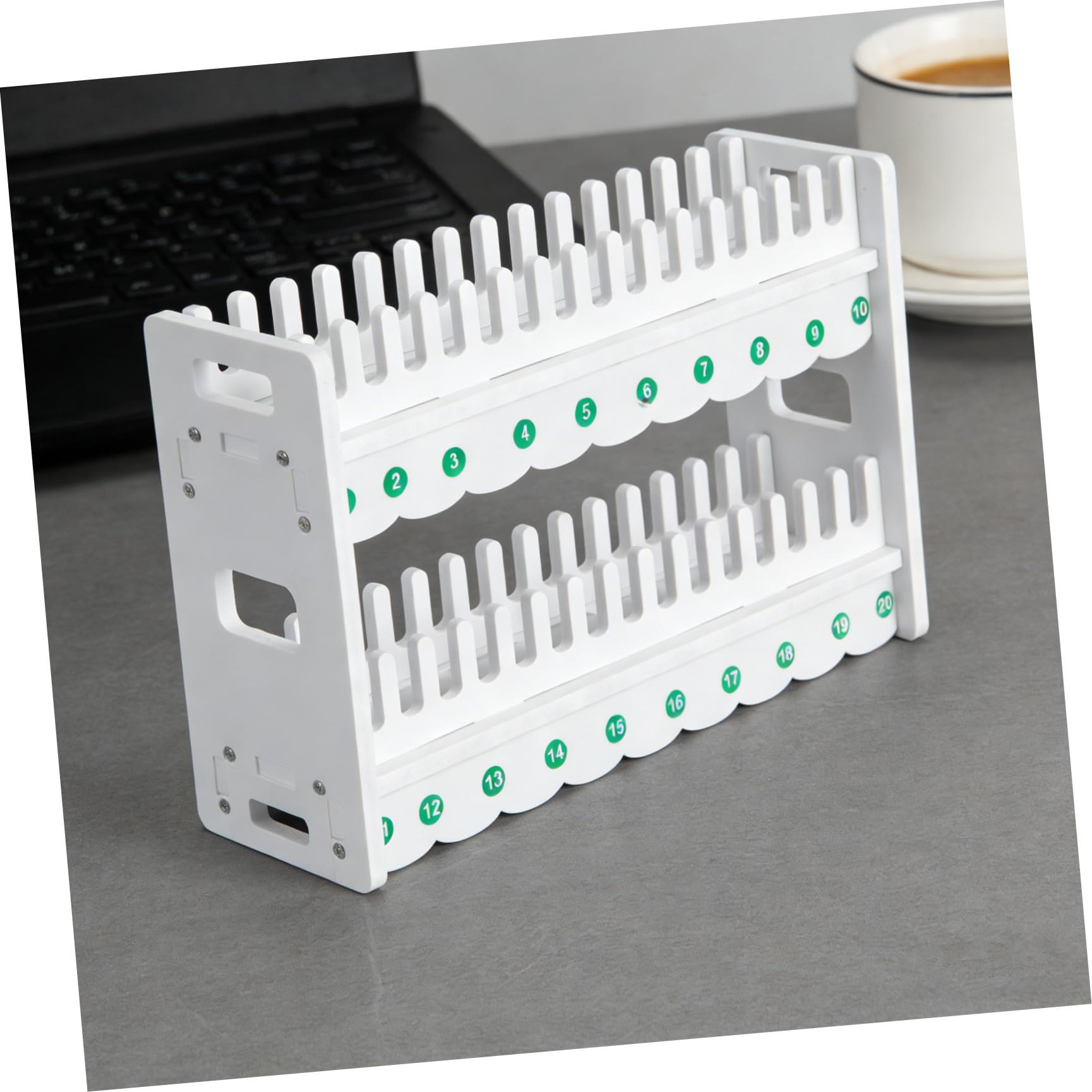 Generico Supporto Ottimizzazione da Cellulare Legno e a Bianco in per Scrivania 2 Livelli Design Elegante, Facile Montaggio dello Spazio per Negozi e Uffici