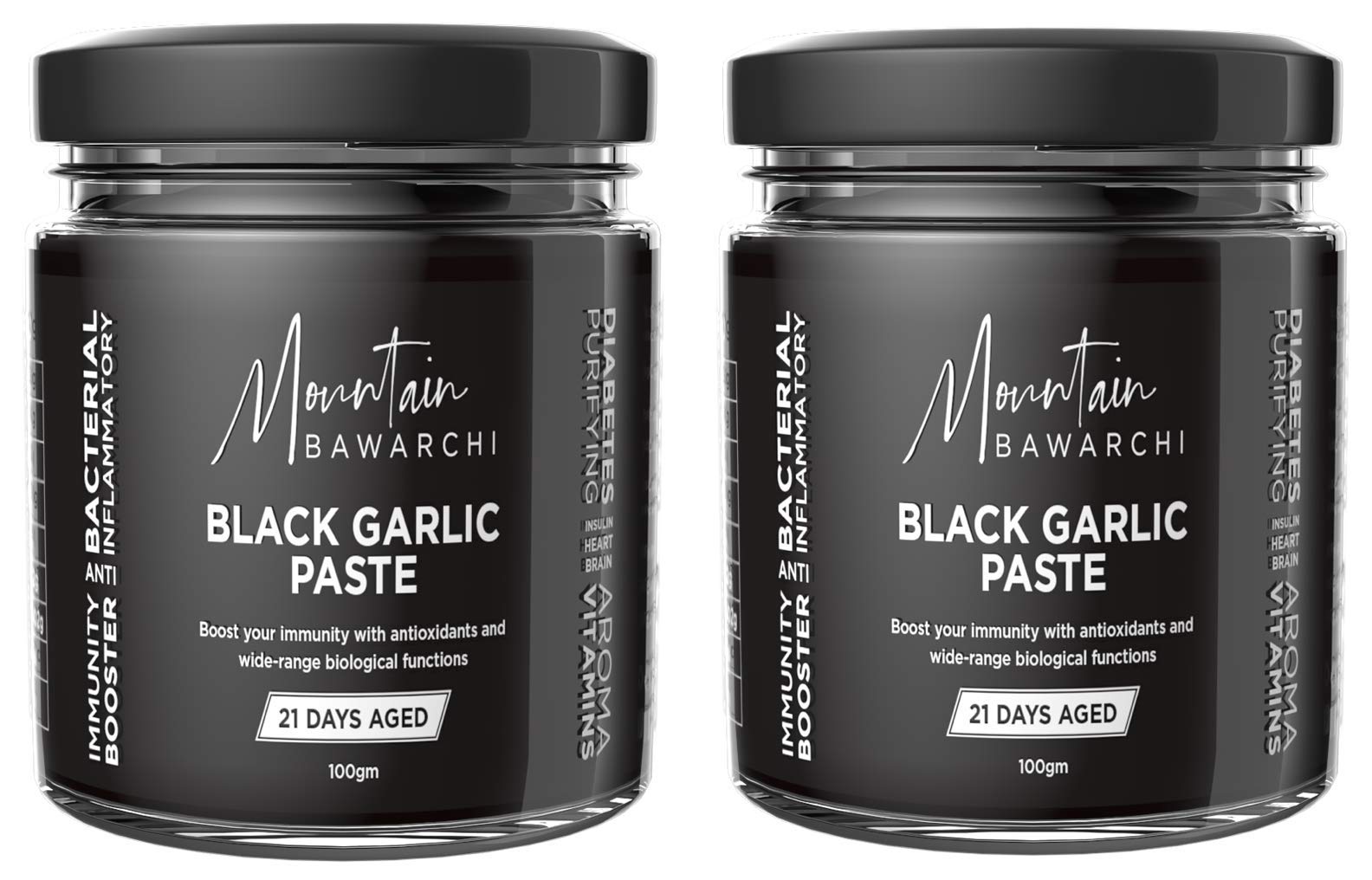 Black Garlic Spread Ready to Eat Set of 2|Fermented Aged - 21 Days | Garlic Highly Nutritious - No Preservative |Spread � 100 Grams by Mountain Bawarchi Set of 2 2