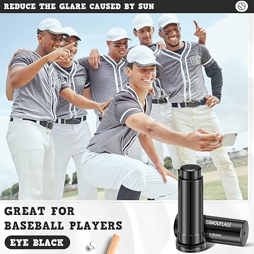 Miniatura 2 de Sweetude 12 piezas de palo de fútbol, palo de ojos deportivos, pintura facial deportiva para béisbol, sóftbol, estadio, atletas, Halloween, cosplay,