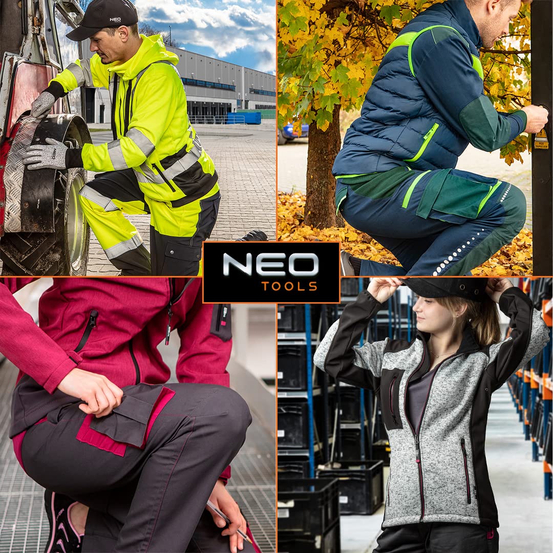 NEO TOOLS HD Slim Arbeitshose, abnehmbare Taschen, zugeschnitten