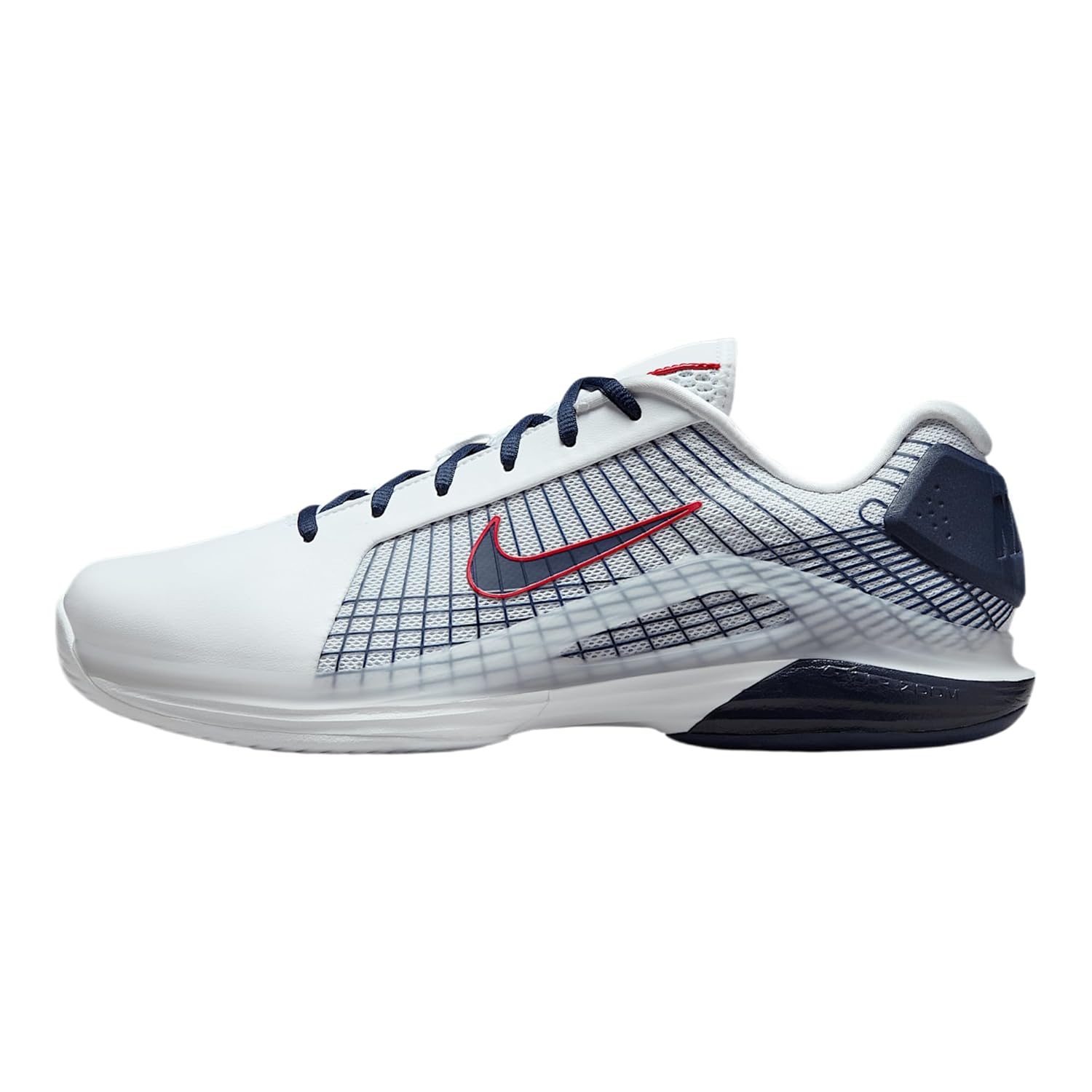 Nike Vapor 12 Hypersmash Mens Hard Court Tennis Shoes HJ0549-100 White Sport Red Pure Platinum Obsidian Size 11