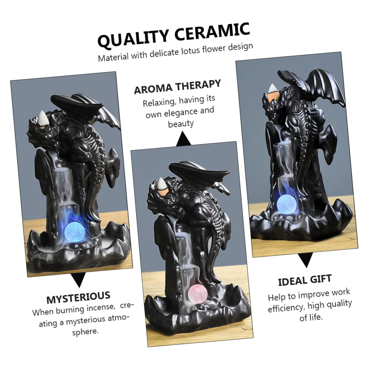 Bruciatore Incenso Ceramica Led, Contenitore Cenere Decorativo | Atmosfera Rilassante e Misteriosa, Uso in Cucina e Sauna, Stile Creativo ed Elegante