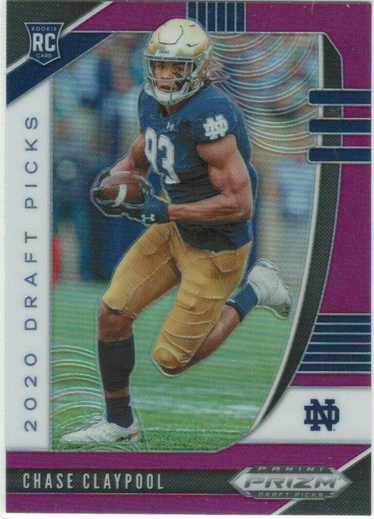 2020 Panini Prizm Draft Prizm Purple #124 Chase Claypool Draft Picks Notre Dame Fighting Irish RC Rookie Football Trading Card