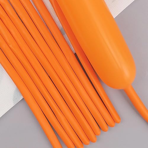 260 globos naranjas, engrosados, paquete de 100 globos largos para torcer delgados mágicos para arco de globos, animales, payaso, niños, cumpleaños,