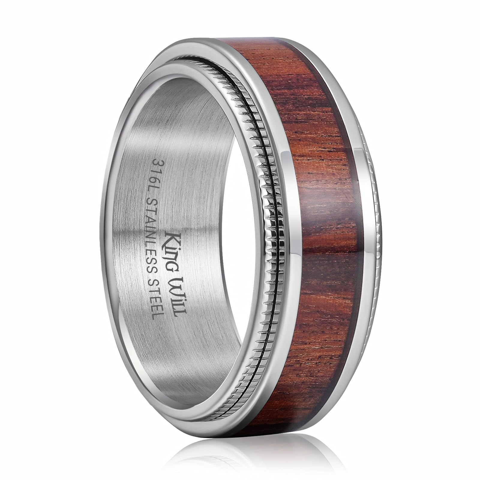 King Will 316L Stainless Steel Spinner Ring for Men Women- 8mm Width Fidget Ring with Dragon/Celtic Knot Pattern, Stress Anxiety Relief Comfort Fit Wedding Band
