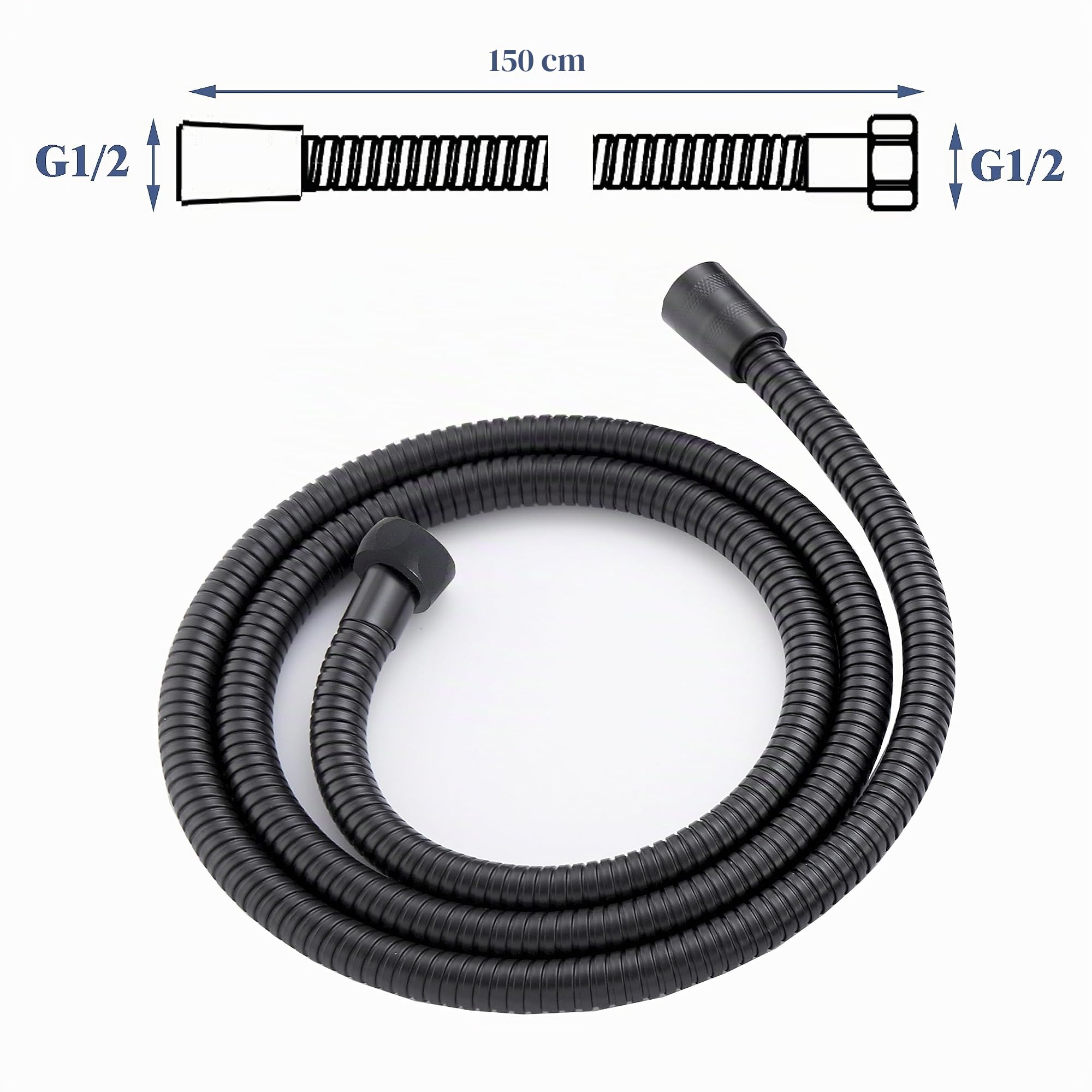 Colonna Doccia AICA ITALY con Rubinetto Termostatico Diam. 40mm Nero Opaco | Soffione doccia Rotondo da 20cm, Doccetta a Mano ha 3 Modi di Getti, Saliscendi Doccia Regolabile 73-117cm in Altezza