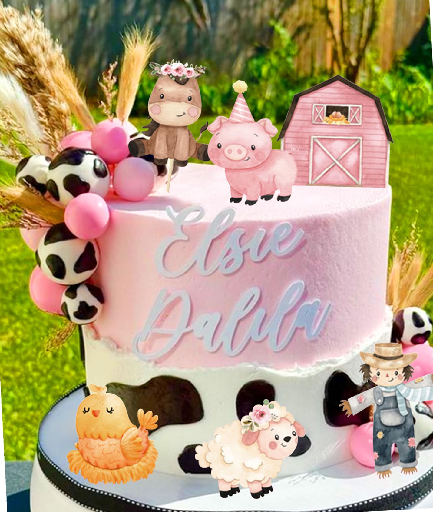 JeVenis Farm Animal Cake Decoration Sheep Cake Topper Farm Animal Birthday Decoration Cow Cake Decoration Pig Cake animal Baby Shower decorations