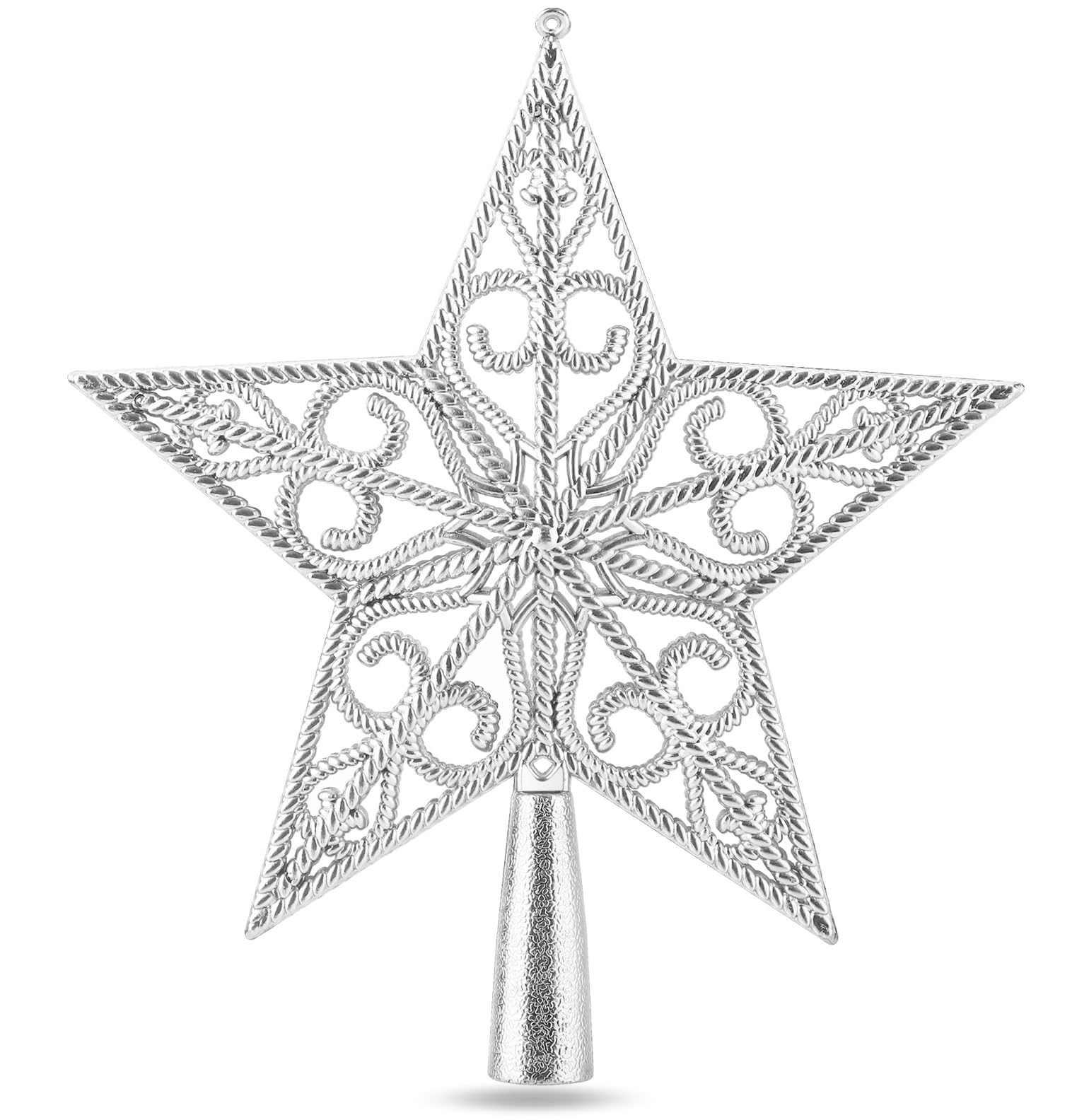 Star Silver Christmas Tree Topper, Tree Topper for Christmas Tree, Christmas Tree Topper, Christmas Tree (Star Ornament Silver)