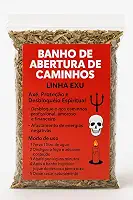 Banho de Ervas de Exu para Abertura de Caminhos, Mistura Natural com Aroeira, Sálvia, Hortelã e Folha de Manga, Limpeza e Desbloqueio Espiritual