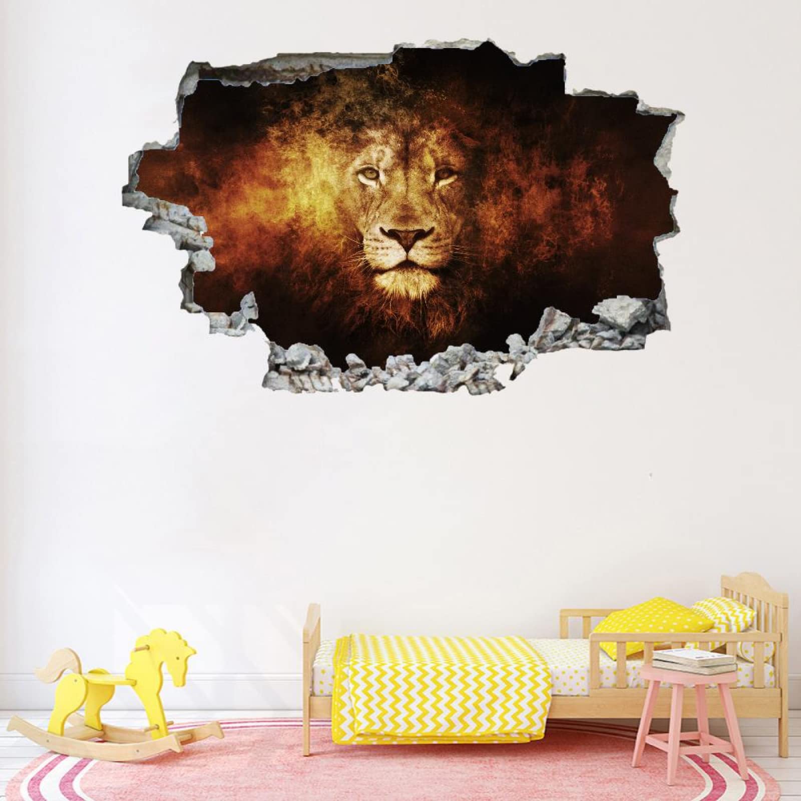 Calcomanía Rota 3D, Tigre Adhesivo Extraíble De Vinilo Para Despegar Y Pegar, Retro Tatuaje De Pared Niñas Niños Dormitorio Guardería Habitación Decoración Para El Hogar 75x113cm