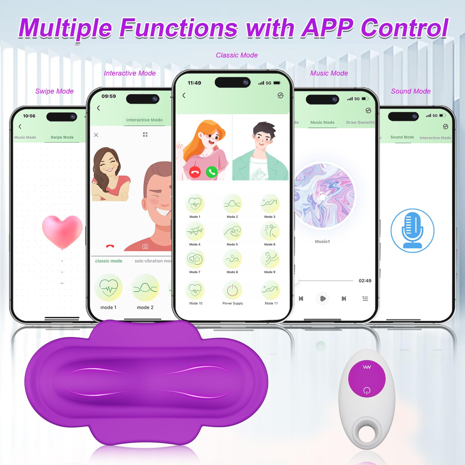 Wearable Panty APP Remote Control Vibrators Adult Sex Toys for Women or Couples, Clitoral Mini Egg Bullet Butterfly Vibrator Rose Toy, G Spot Dildo Vagina Stimulator with Tongue Licking Sex Machine: Purple