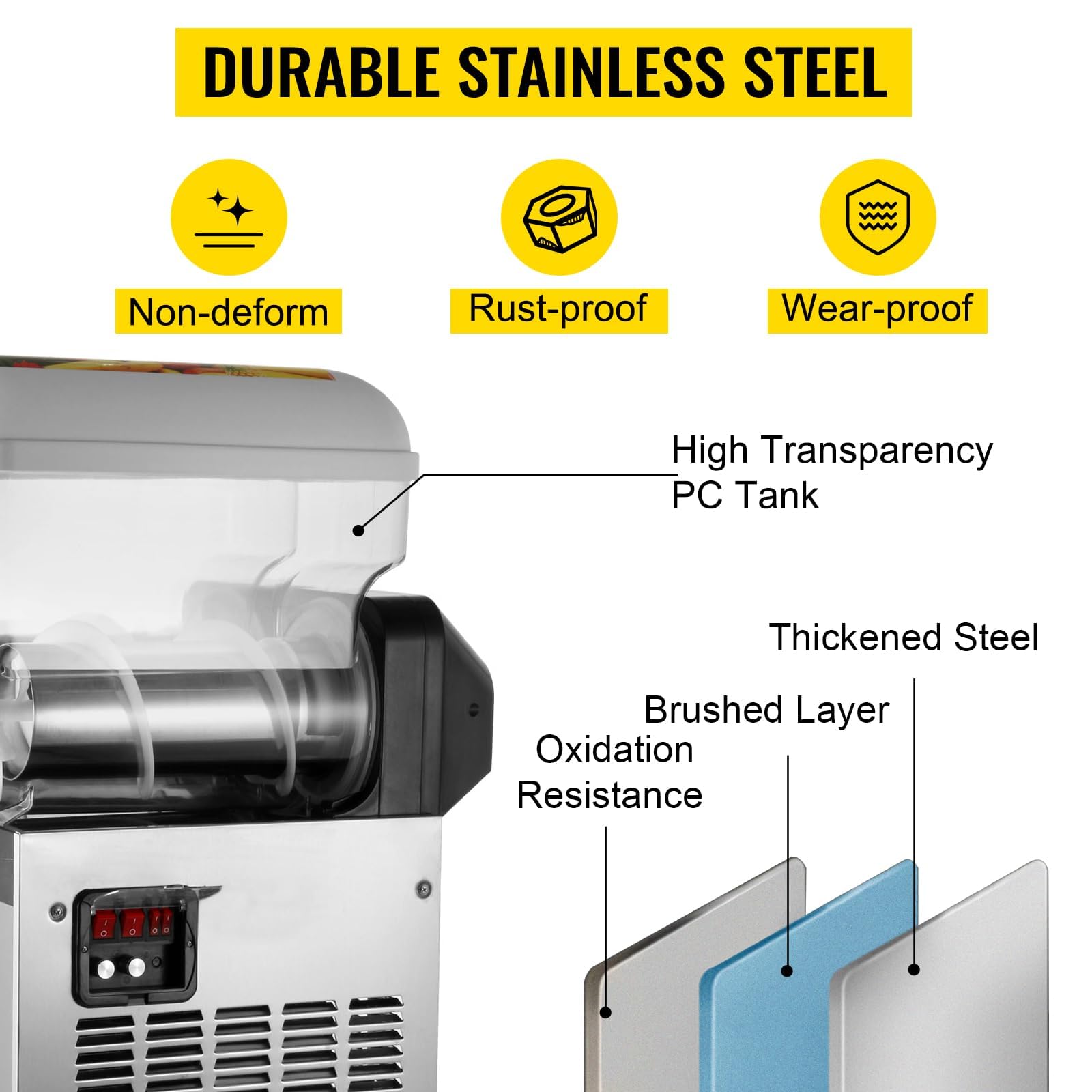 Máquina de granizado profesional con compresor Fast Cool: máquina para preparar granizados, margaritas, batidos y helados, tiempo de congelación 30 – 45 minutos (15 l x 2)