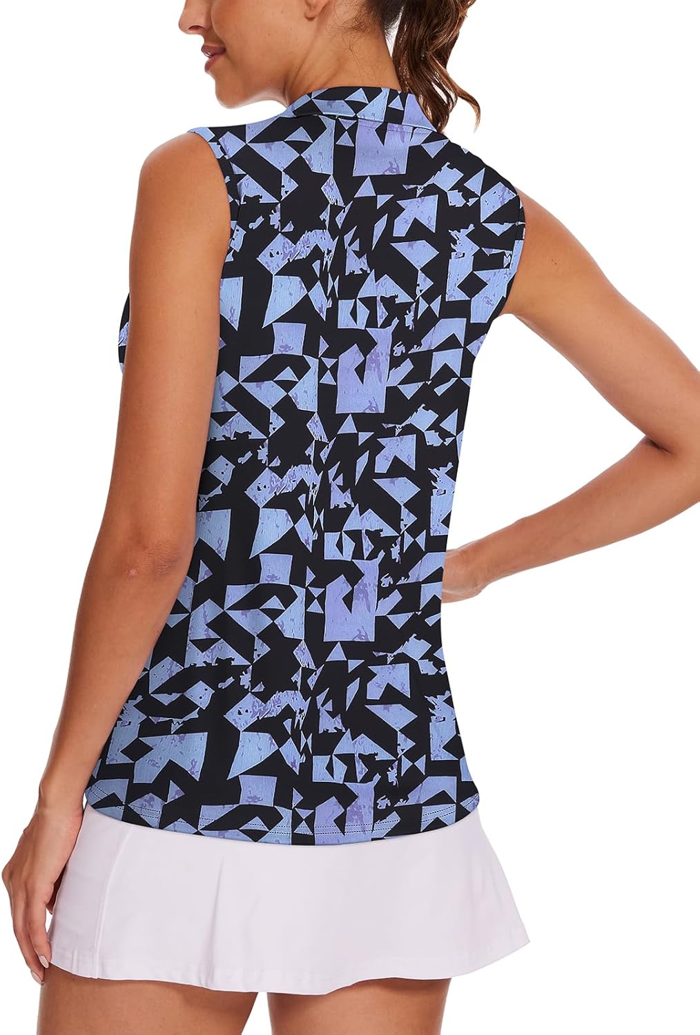 Tanst Sky Women's Sleeveless Golf Shirt Quick Dry Zip Up Workout Tennis Tops with Pockets