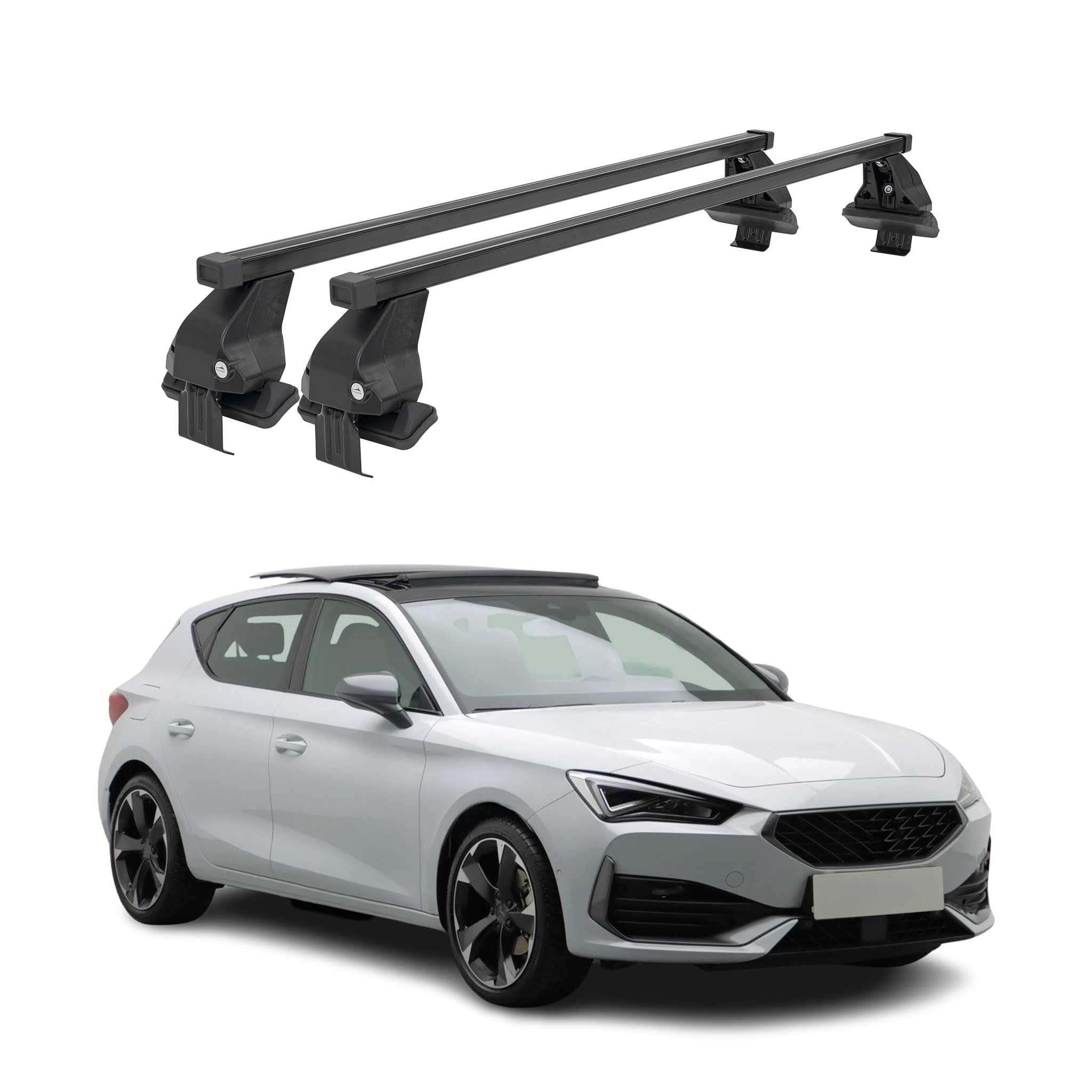 OMAC Barre Portatutto Trasversali Acciaio per Citroen C4 Cactus 2018-2022 – Bloccabile – Testato City Crash – DIN 75302