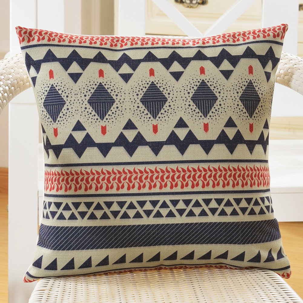 Coussin de style nordique en coton géométrique haut de gamme 55x55 cm