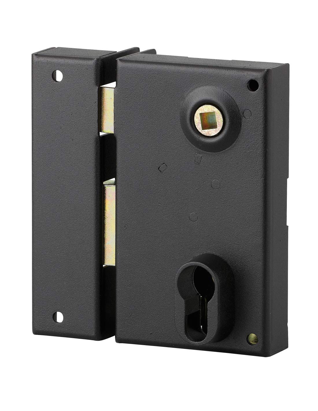 THIRARD - Boitier de serrure verticale en applique double entrée à fouillot pour entrée, gauche, axe 45mm, 73x125mm, noir