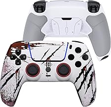 eXtremeRate Luna Redesigned Wild Attack Front Shell Touchpad Compatible with ps5 Controller BDM-010 BDM-020 BDM-030, Rubberized Grip 4 Back Buttons RISE4 Remap Kit for PS5 Controller BDM 010 BDM 020