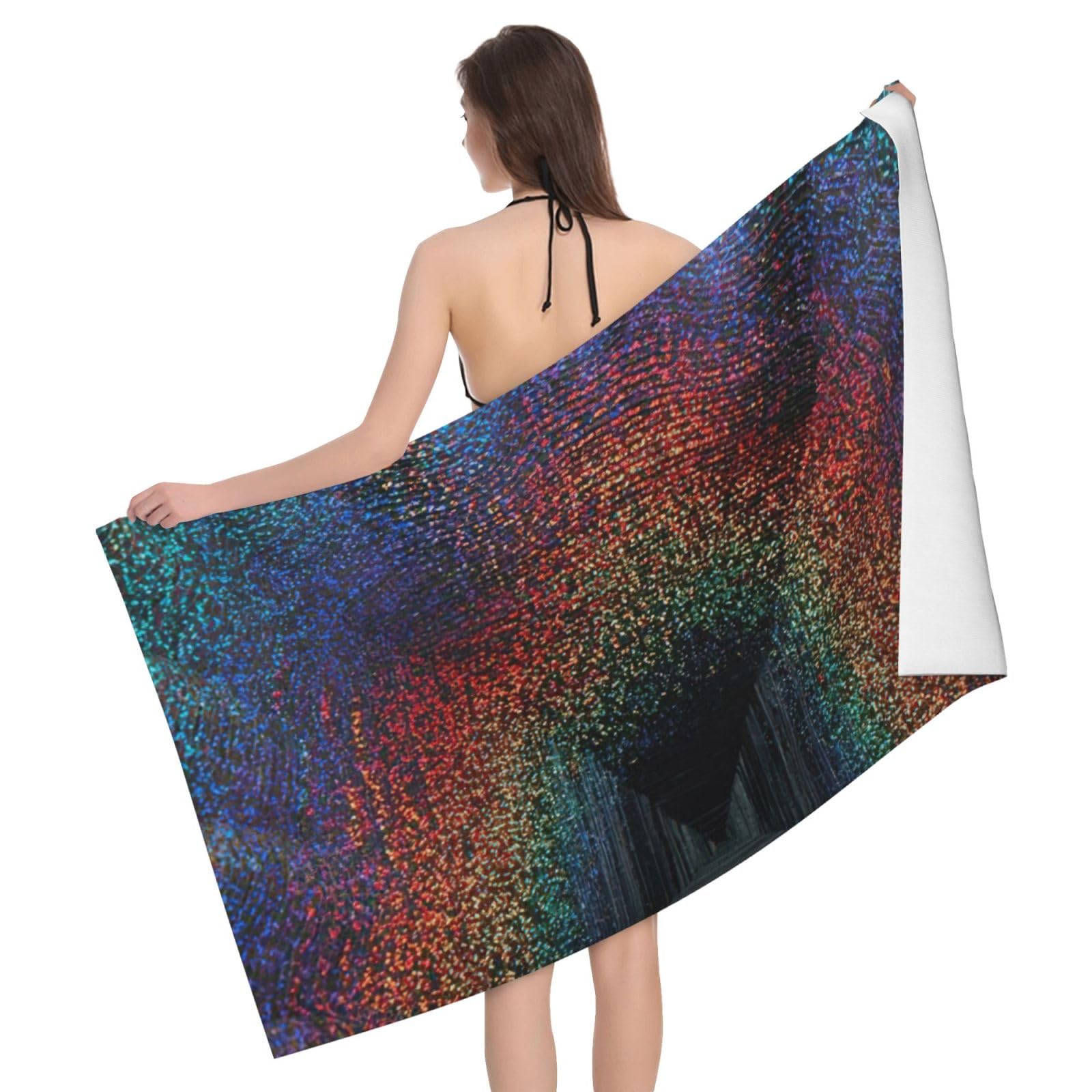 Serviette de bain séchage rapide Holographic Dreams microfibre ultra absorbante pour salle de bain