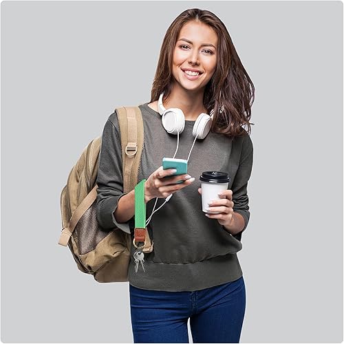 Miniatura 2 de Llavero tejido con cordón de muñeca, bonita correa elástica para mujeres y hombres, llaves de automóvil, insignias de identificación, tarjeta,