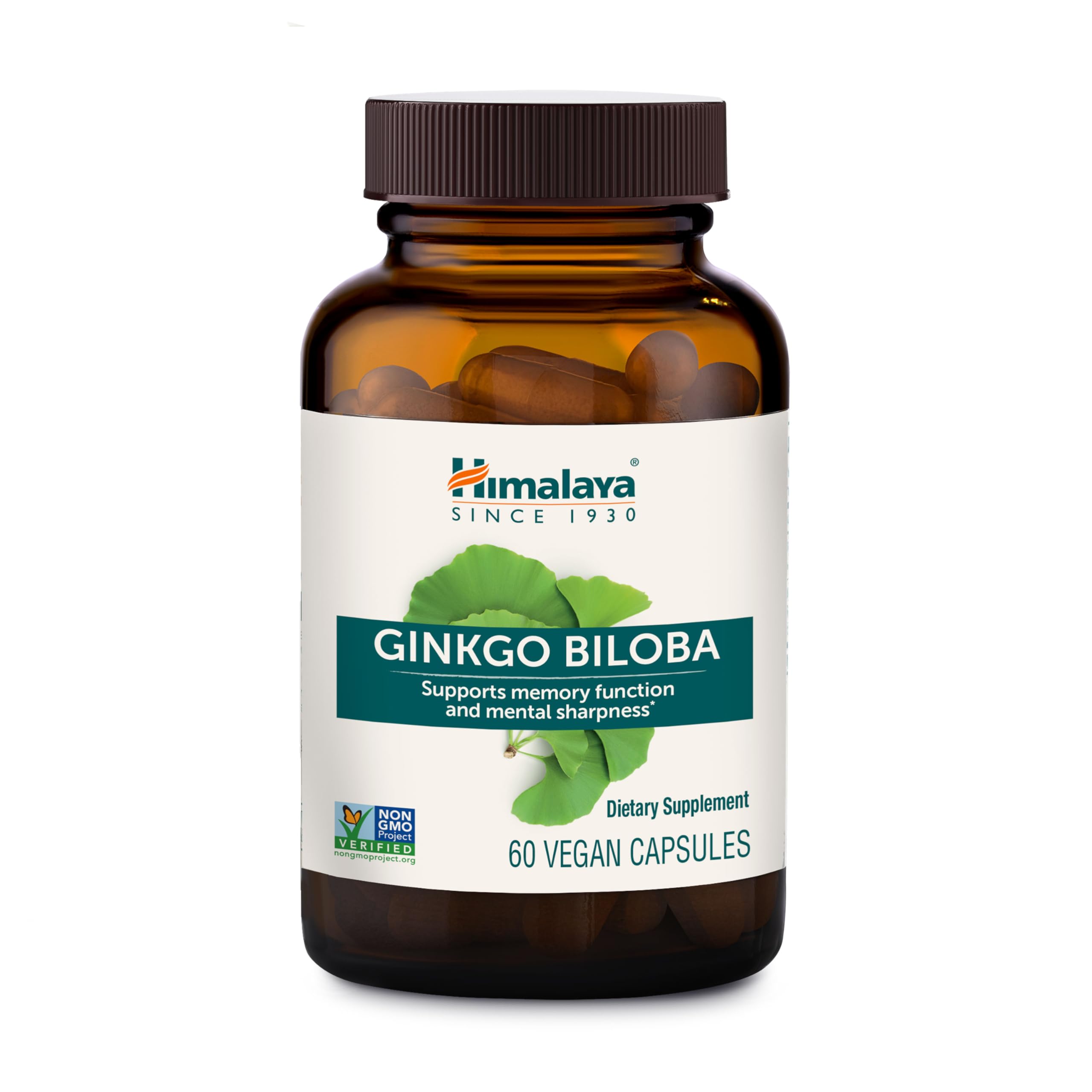 Himalaya Ginkgo Biloba Capsules, 120mg, Ginkgo Biloba Supplements for Brain Memory and Focus Support, Ginkgo Biloba Extract - Vegan, Gluten Free, 60 Capsules 60 Count (Pack of 1)