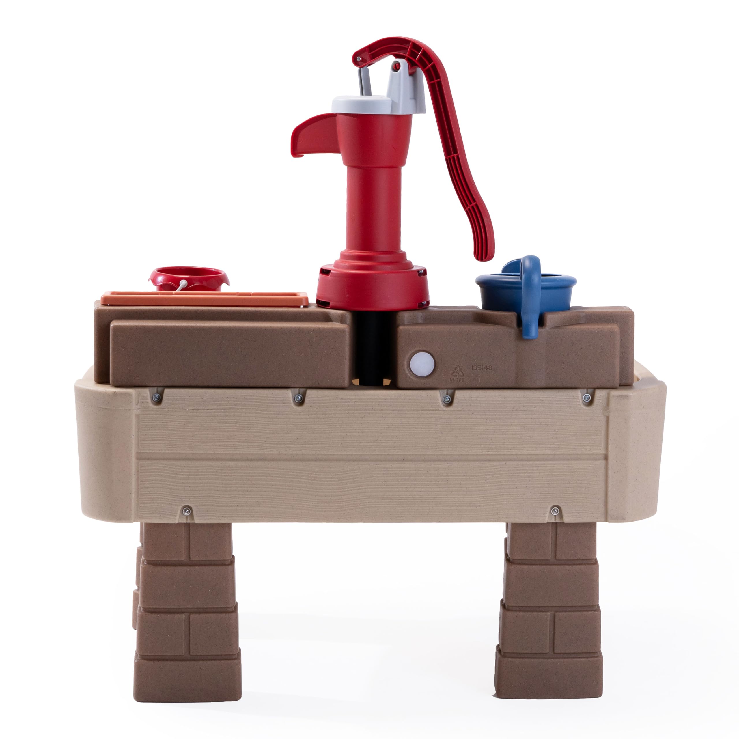 Step2 Pump & Splash Discovery Wasserspieltisch mit Pumpe | Wassertisch aus Kunststoff für Kinder in Graun & Rot | Wasser Spielzeug für den Garten mit 8-teiligem Zubehörset