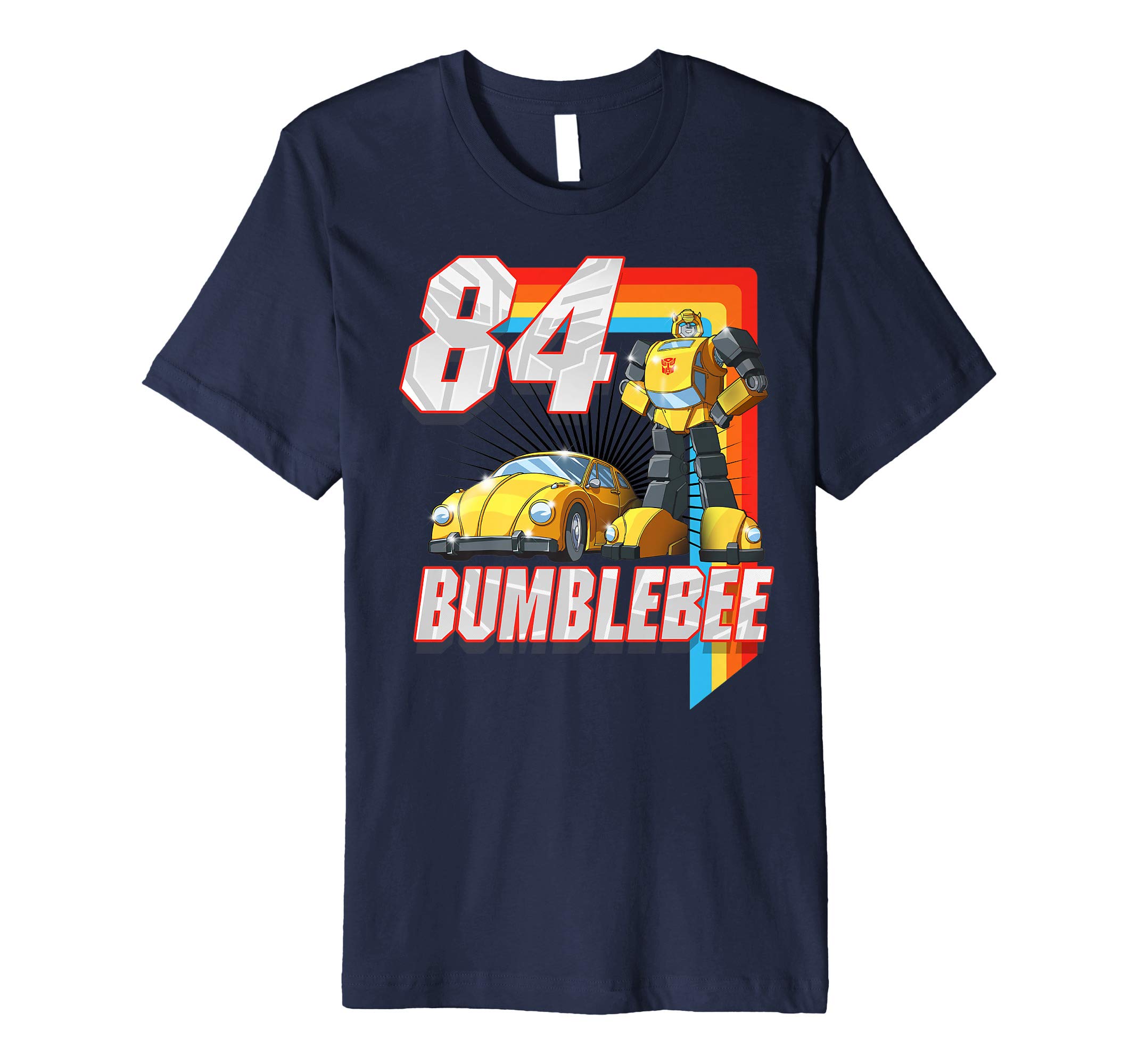Bumblebee '84 Retro Rainbow Stripe Premium Tri-blend T-Shirt