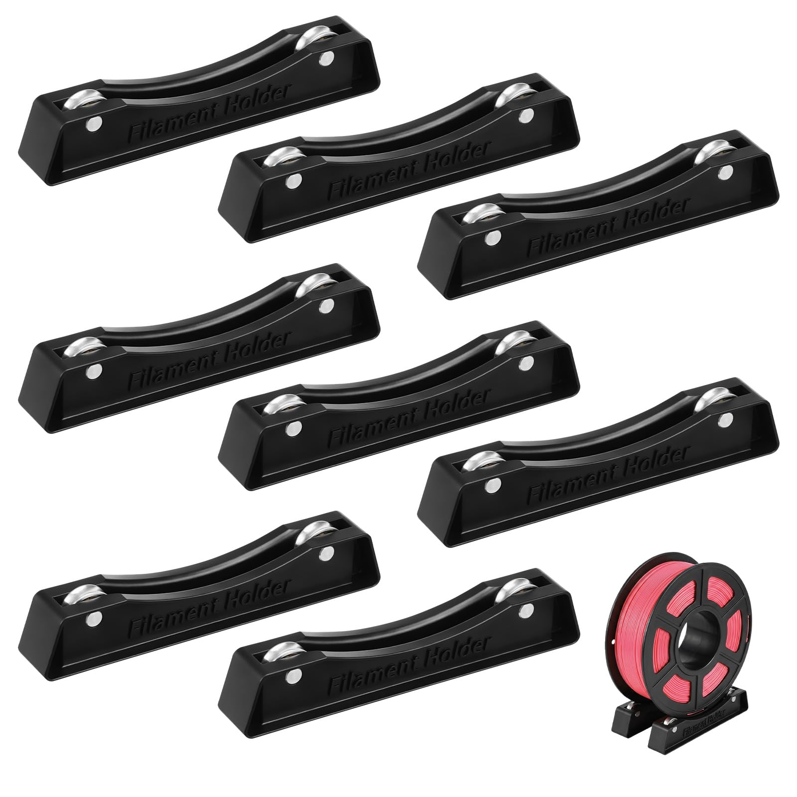 YUNYOUC 8Pcs 3D Printer Filament Spool Holder, Plastic Adjustable Spool Stand with Bearing Design, Non-Slip 3D Printing Filament Bracket Accessory for PLA ABS TPU FDM(Black)
