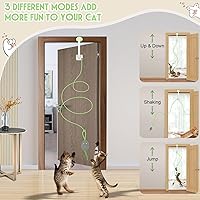 Vista 20 de Cat Toy Interactive for Indoor Cats, Smart USB Rechargeable Door Hanging Automatic Retractable Kitten Toys, Teaser Electronic Self Play Feather Cat