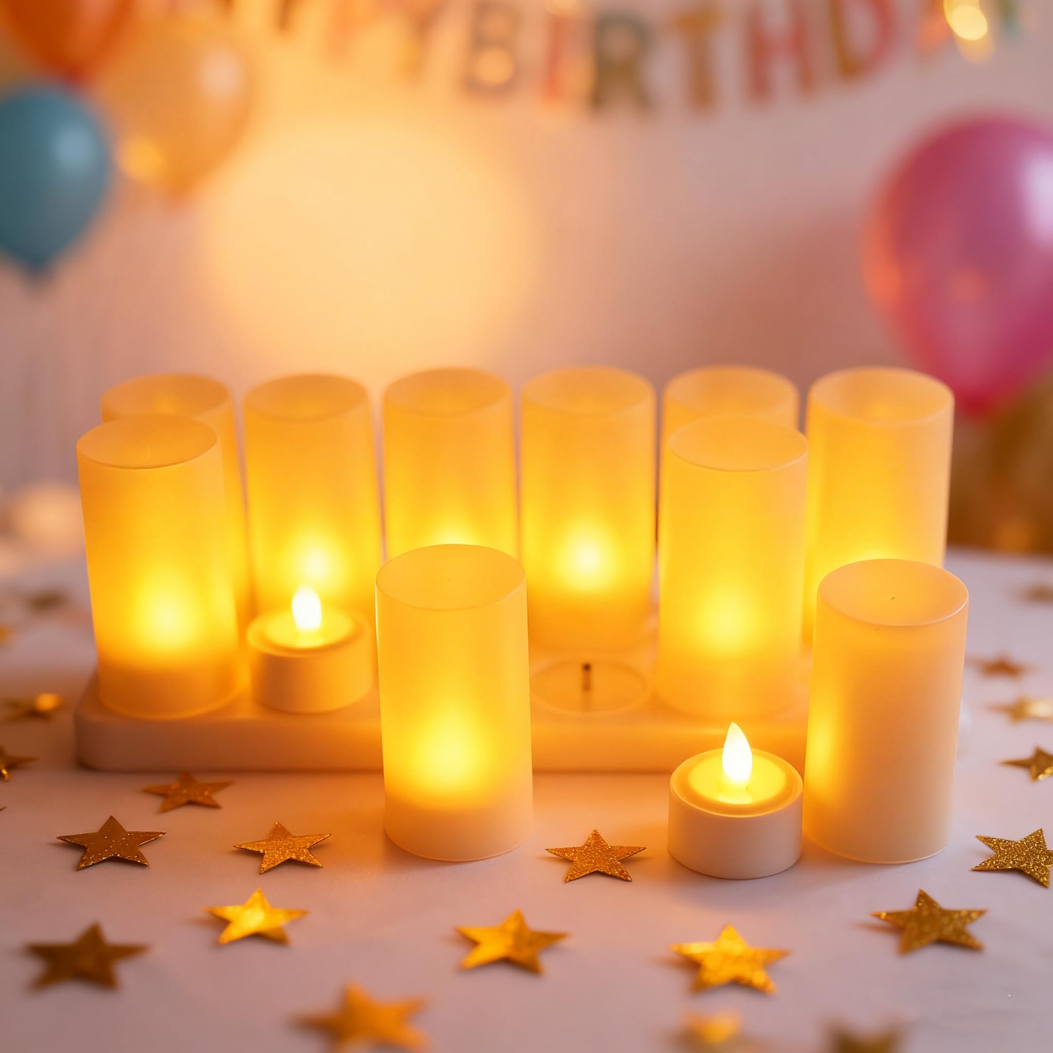Amazon.co.jp : EuroFone LED キャンドルライト-12個の充電式LED点滅