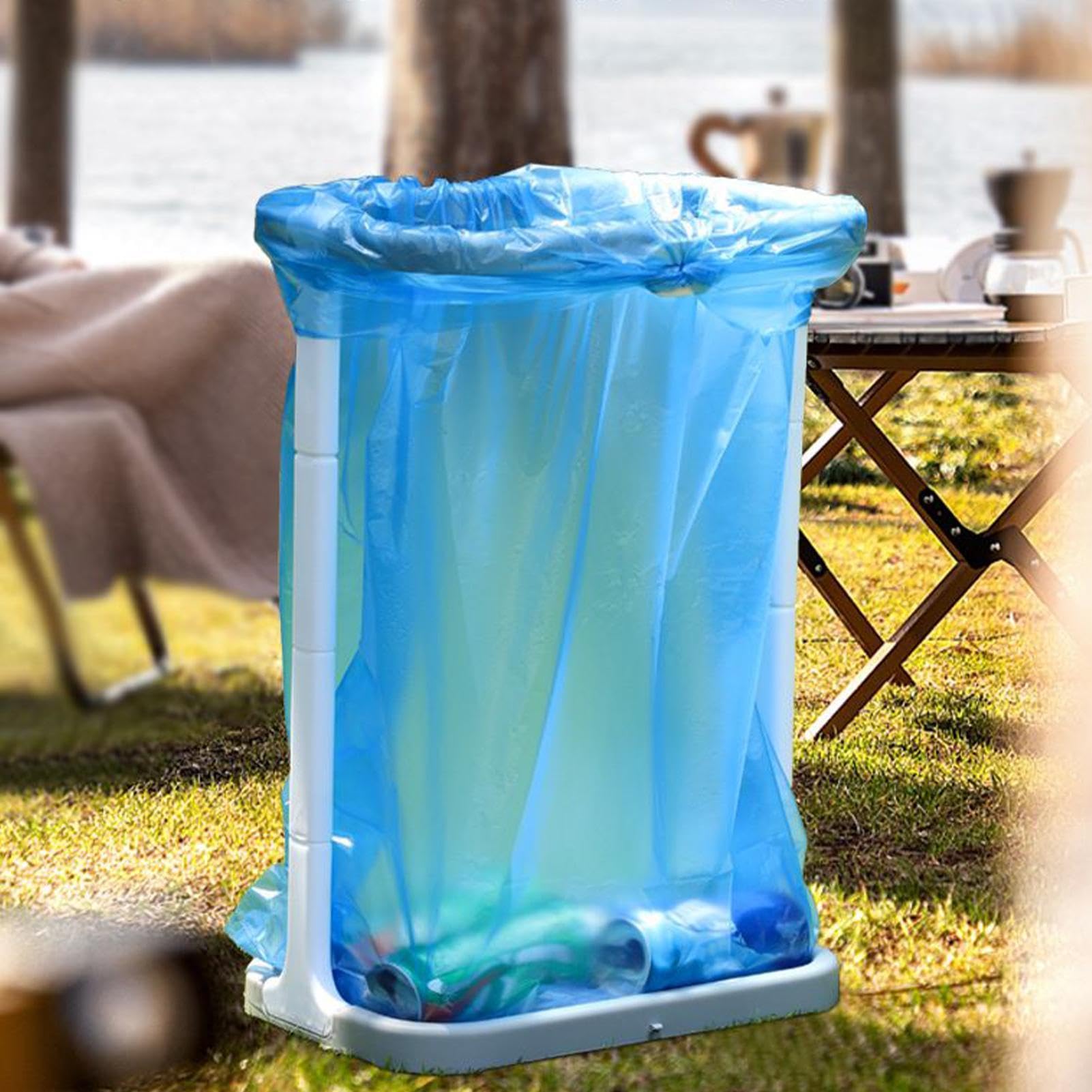 Soporte de bolsa de basura plegable, soporte para la bolsa de basura de