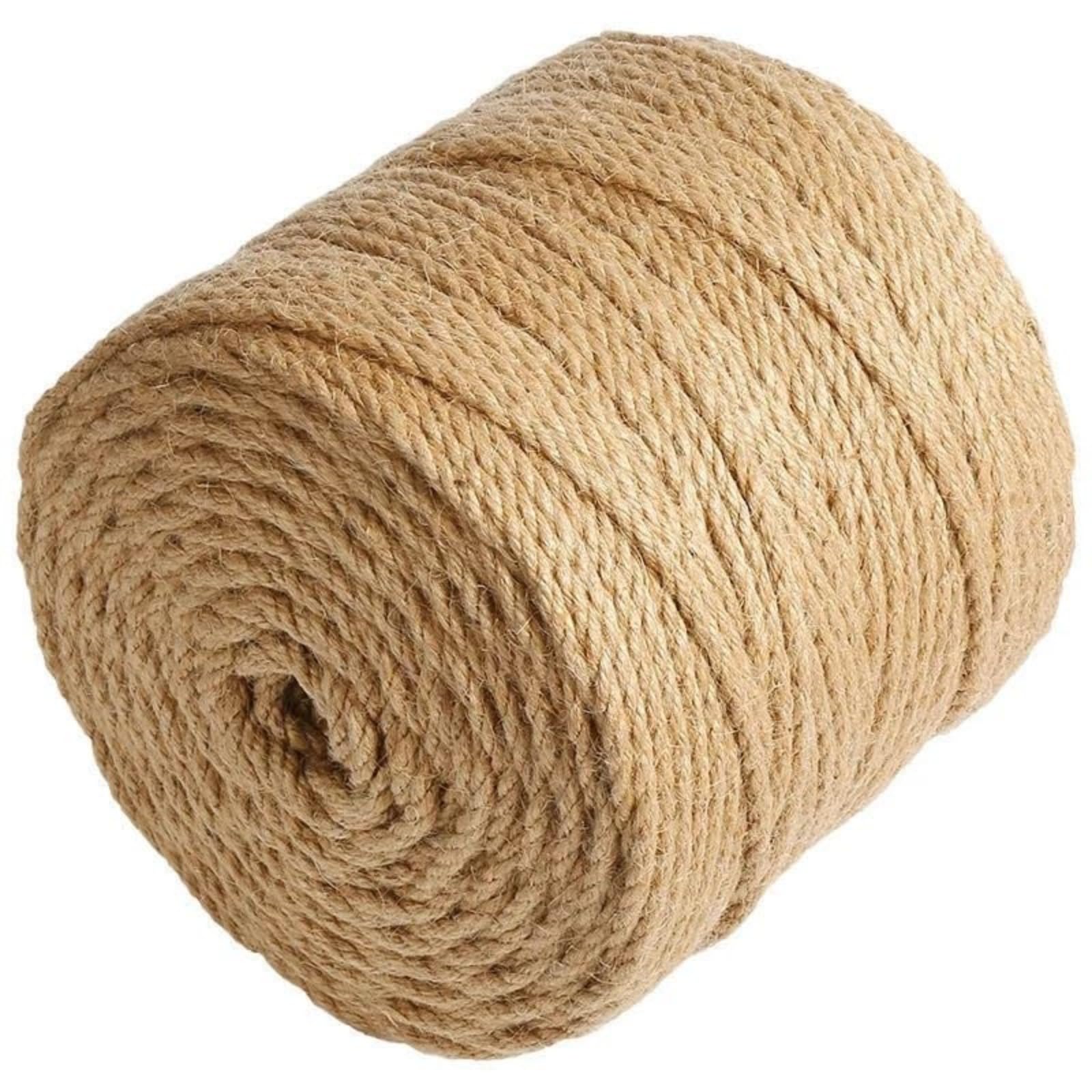 Cuerda de Yute Gruesa/Fina Natural 6mm /8mm/4mm/5mm/3mm Cuerda de Cáñamo Natural, Rollo de Corde Yute para Embalaje, Decoración, Jardinería, Fotos, Regalos, Manualidades