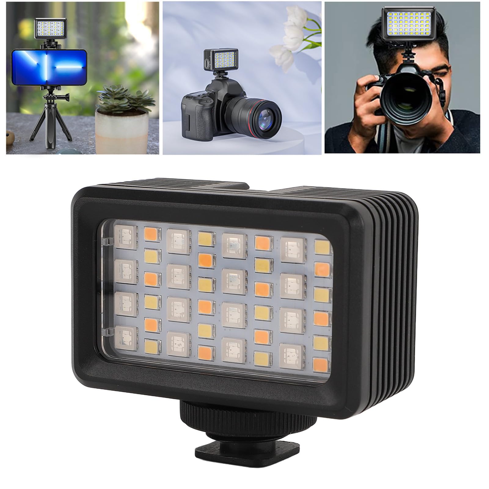 Asixxsix Luce Video a LED RGB, Spiaggia per Fotocamera a LED Subacquea da 40 M, Illuminazione Fotografica Portatile da 2700k a 5600k per Fotografia di Streaming Dal Vivo