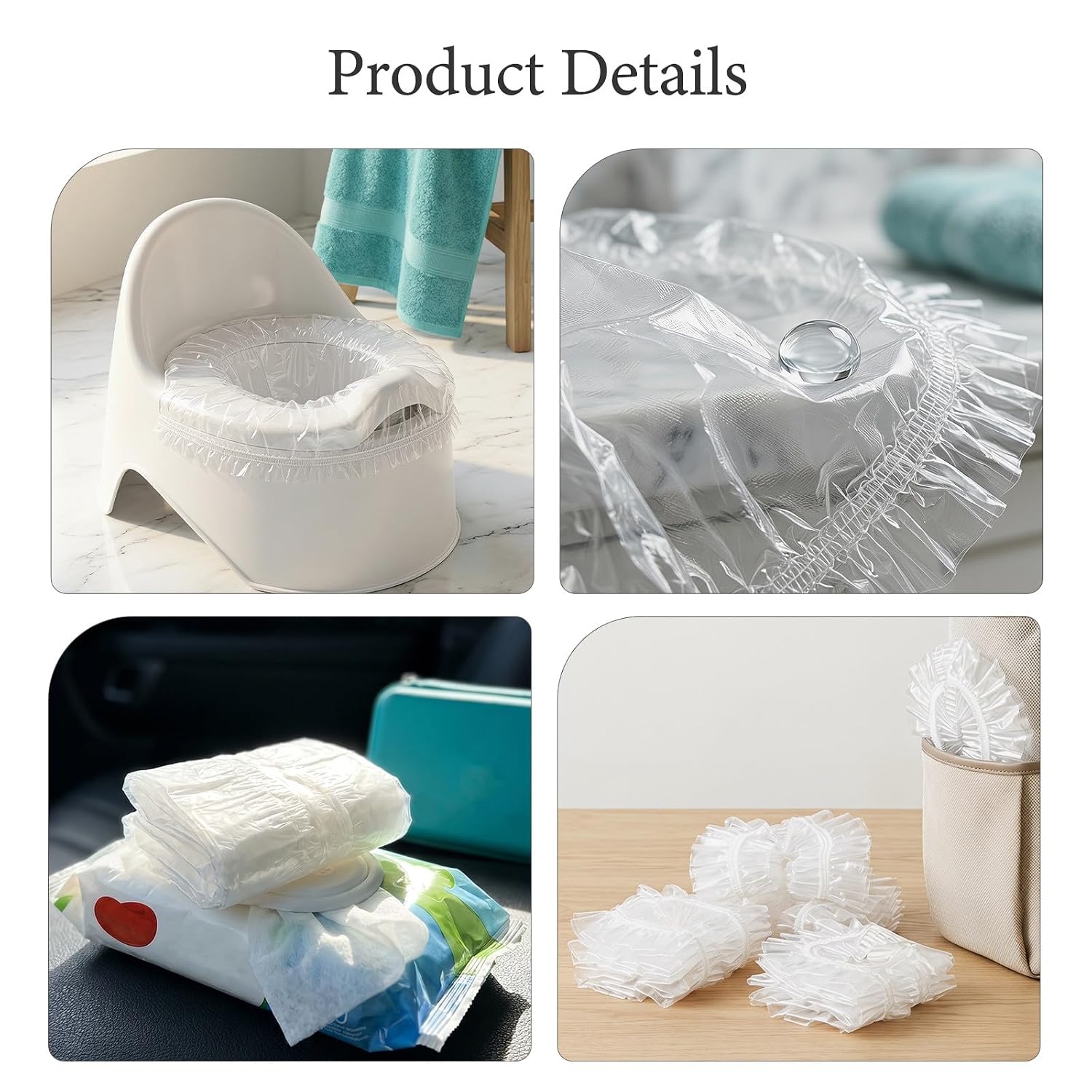 300pcs Potty Chair Liners with Elastic: 11.81'' Portable Potty Training Bags, Disposable Refill Liners for Toddlers Kids and Baby,Toilet Seat Cover