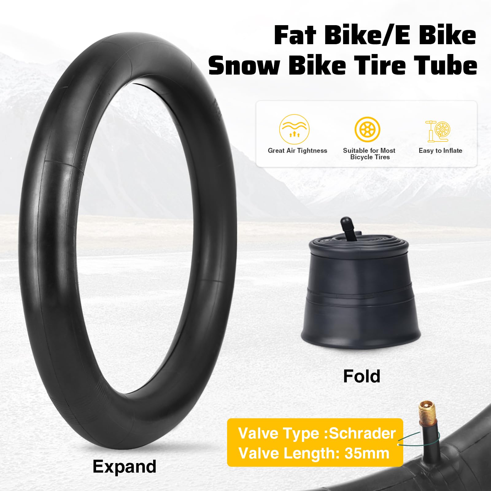 WEEROCK Fatbike opona rowerowa 16/20/26 x 4,0", do dużych obciążeń, składana, do wszystkich rodzajów terenu