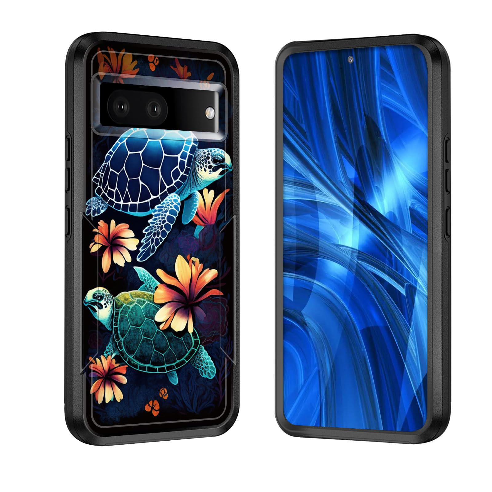 JHYYTUJTYP for Pixel 8a Case,[Military Grade Drop Tested] Heavy-Duty Tough Rugged Shockproof Protective Case for Google Pixel 8a 2024 6.1'',Sea Turtle