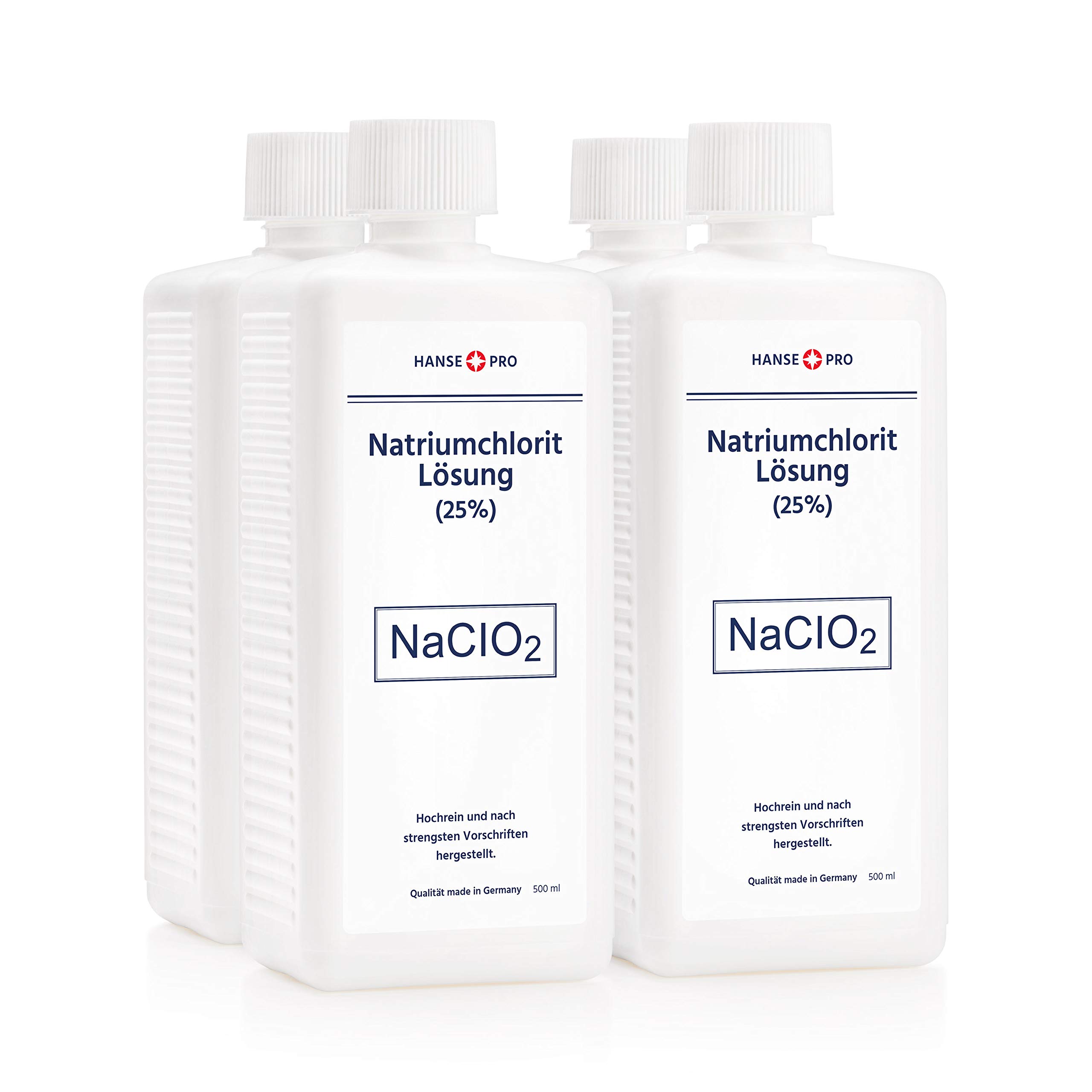 HANSE PRO Natriumchlorit Lösung (25%), 4 x 500 ml, nach Original-Rezeptur, deutsches Qualitätsprodukt