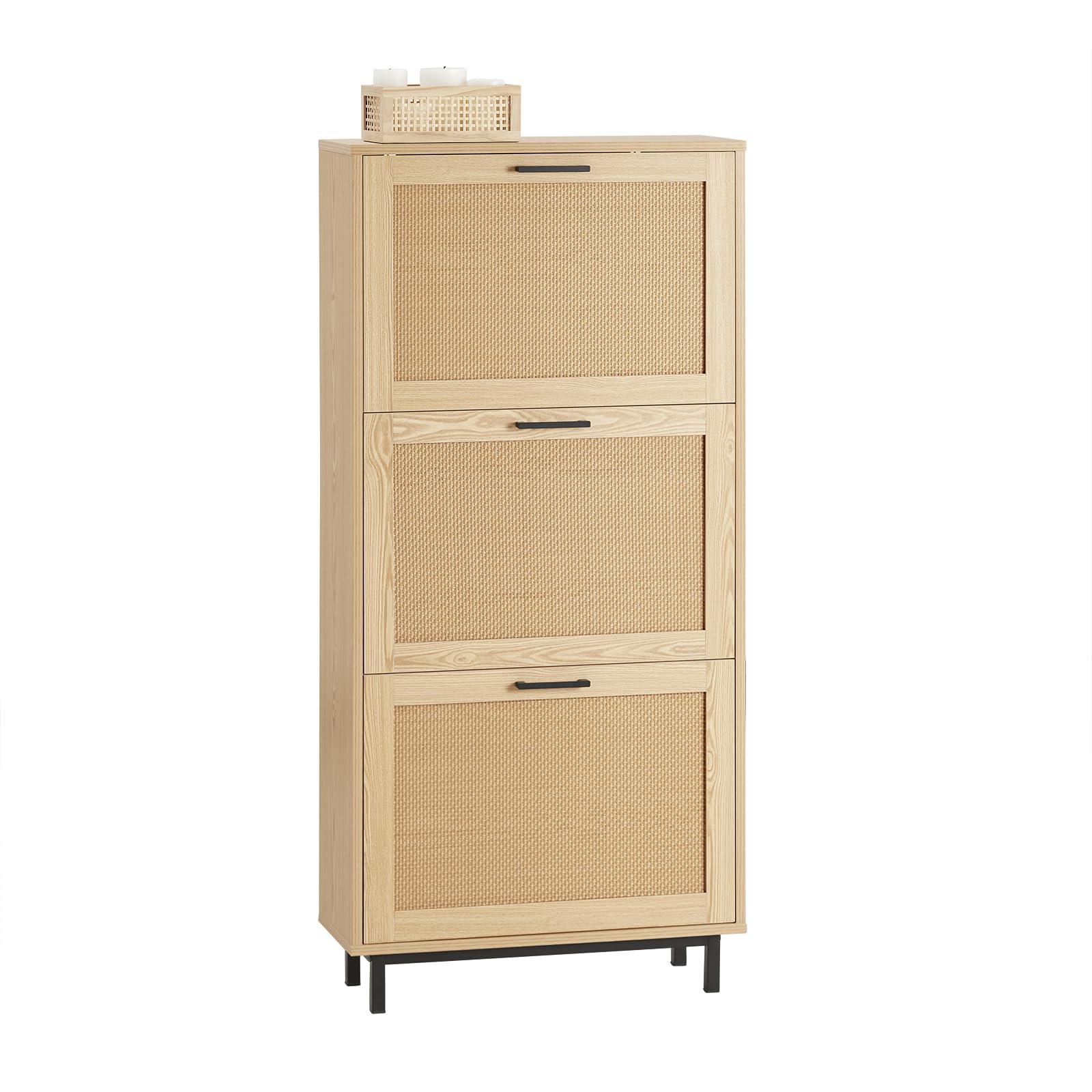 SoBuy FSR155-N Komoda na Buty Szafka Ławka na Buty przedpokój Stojak Stół Konsolowy 3 klappy149 x 24x 127cm