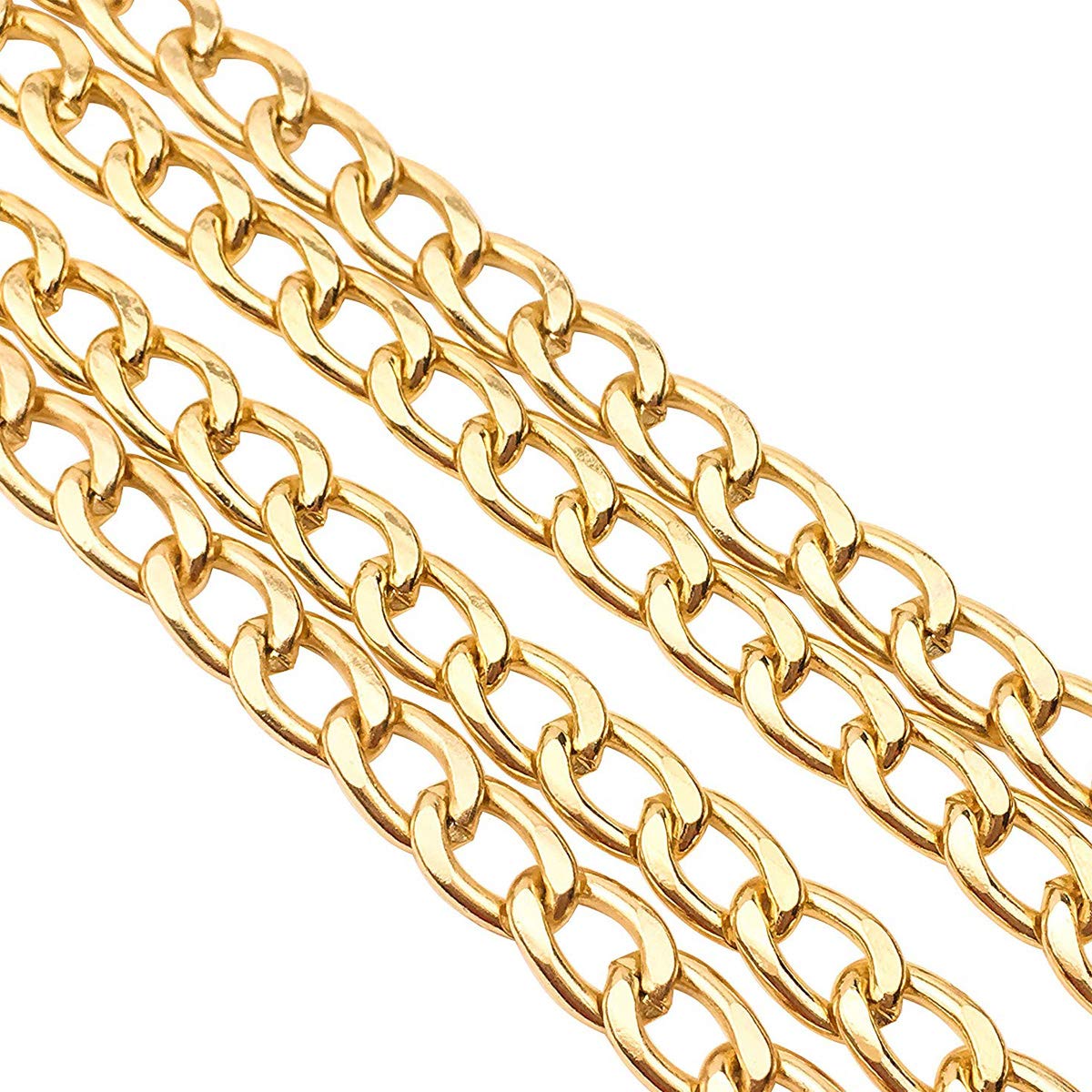 ZLYY 47" DIY Iron Flat Chain Strap Handbag Chains Accessories Purse Straps Replacement Straps, with Metal Buckles Light Gold 4