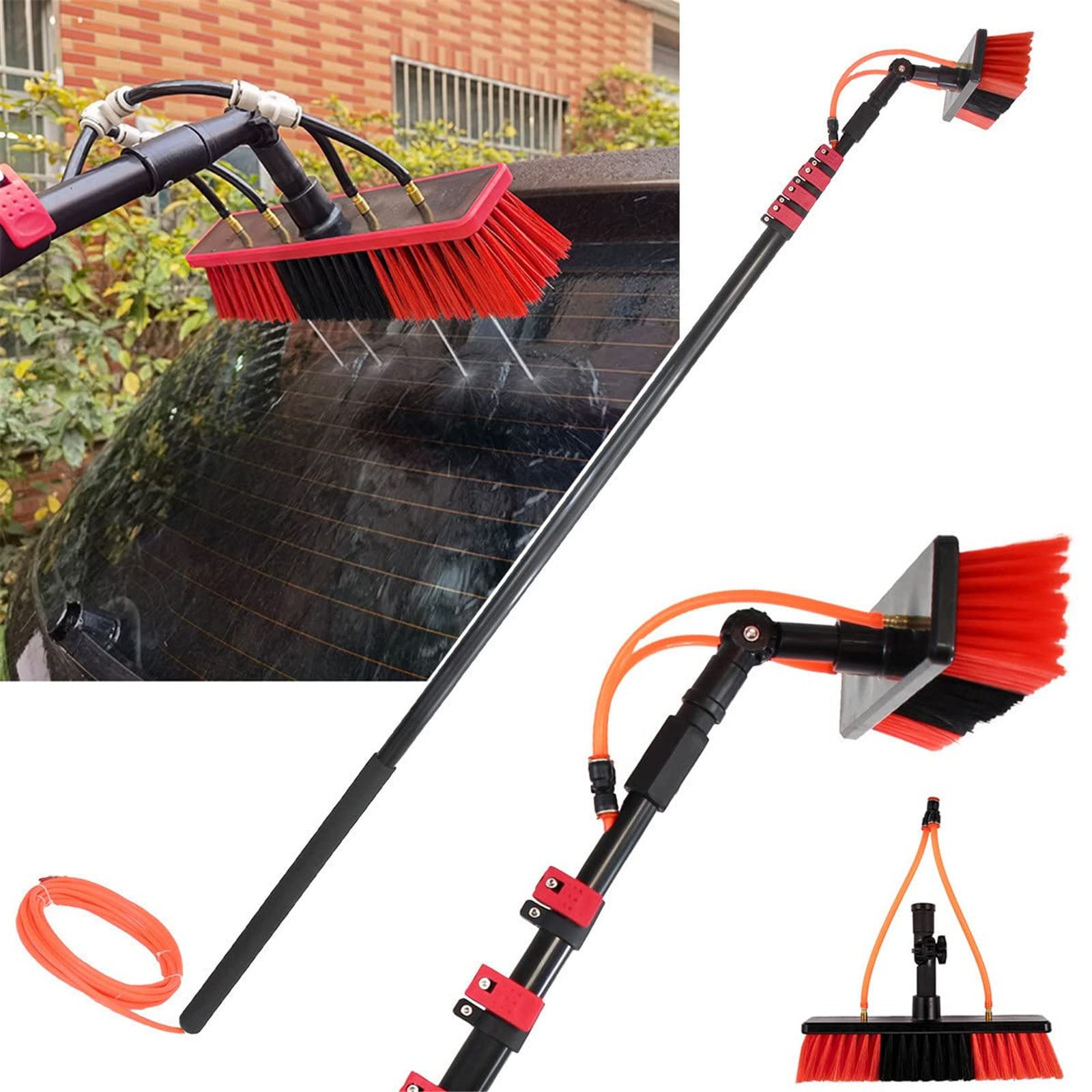 YHKJLYH 12FT-36FT Telescopic Window Cleaning Pole with Water Fed Brush - Extendable Cleaner for Conservatory Roofs Solar Panels & Photovoltaic Cleaning 5.4M/18FT