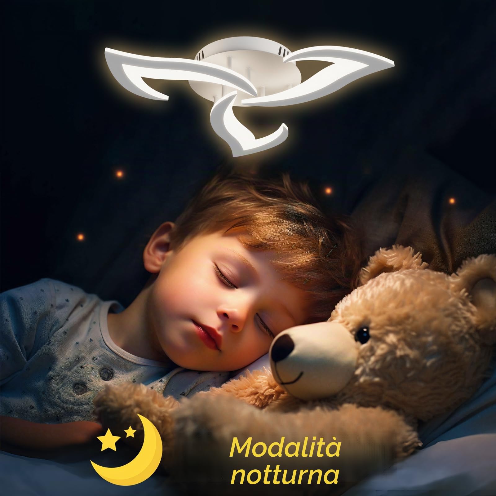 Plafoniera Smart Compatibile con Alexa, LED Dimmerabile con App e Controllo Vocale, Lampadario Moderno a Fiore con Telecomando per Camera da Letto, Sala da Pranzo, Cucina, WiFi 2.4GHz, Bianco