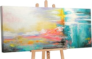 YS-Art | Dipinti a Mano Colori Acrilici Buon Umore | Quadro Dipinto a Mano | 115x50cm | Pittura | Dipinti Modern | Quadri Dipinti a Mano | Verde